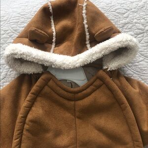 Cozy Faux Suede (Newborn 3-6mons) One Piece with Hoodie